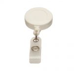 Badge reel with belt clip (white)