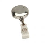 Badge reel with belt clip (silver)